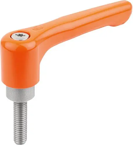 Produktfoto 1 von KLEMMHEBEL FLACH GR.2 M06X30, ZINK ORANGE RAL2004 KUNSTSTOFFBESCHICHTET, KOMP:EDELSTAHL BLANK