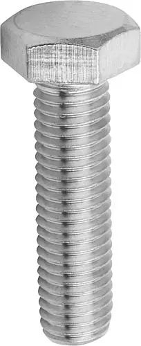 SECHSKANTSCHRAUBE DIN933, GEWINDE DURCHGÄNGIG M06X40, EDELSTAHL A2 70 BLANK
