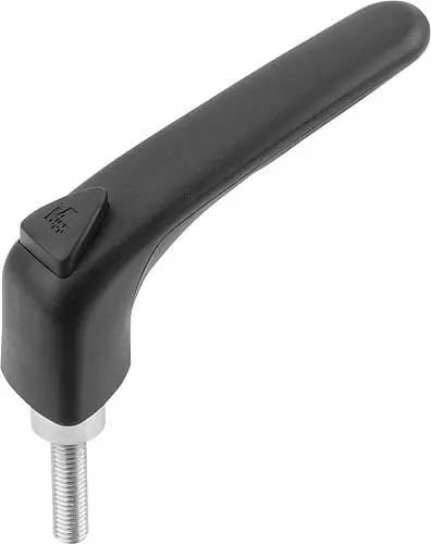KLEMMHEBEL ERGONOMISCH GR.3 M08X20 KUNSTSTOFF, SCHWARZ RAL9011, KOMP:STAHL, SCHWARZGRAU RAL7021