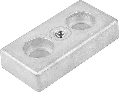 Produktfoto 1 von FUßPLATTE, TYP B, M16 80X40X16, BN=10, ZINK BLANK