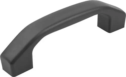 Produktfoto 1 von BÜGELGRIFF, FORM:B MIT INNENGEWINDE, BIOPOLYMER SCHWARZGRAU RAL7021, KOMP:EDELSTAHL 1.4305 BLANK, A=100,