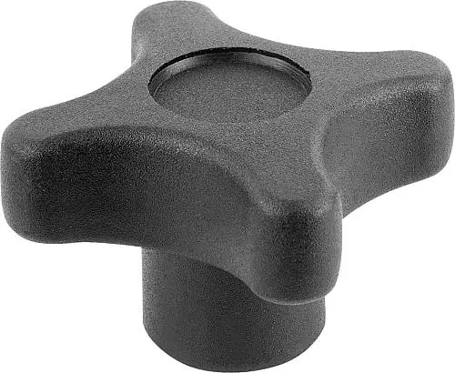 Produktfoto 1 von KREUZGRIFF D=M05, D1=32, H=23, FORM:K, THERMOPLAST SCHWARZ, KOMP:MESSING