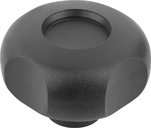 Produktfoto 1 von VIERSTERNGRIFF D=M06 D1=30 H=23, FORM:K THERMOPLAST, SCHWARZ, KOMP:MESSING