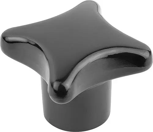 Produktfoto 1 von KREUZGRIFF ÄHNLICH DIN6335 D=M10, D1=50, H=32, FORM:K, DUROPLAST SCHWARZ HOCHGLANZPOLIERT, KOMP:EDELSTAHL