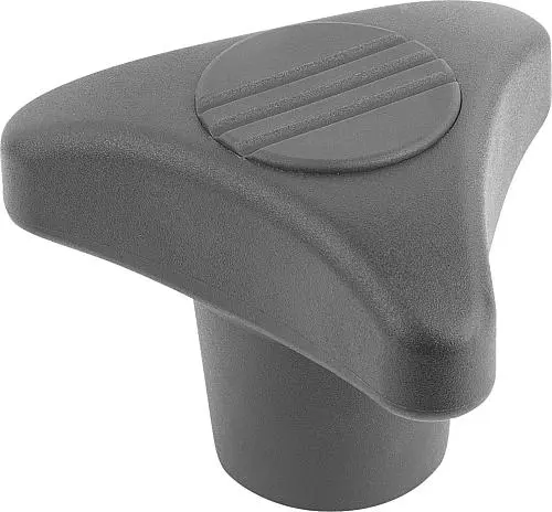 Produktfoto 1 von DREHMOMENT-DREISTERNGRIFF D=M12 D1=80 THERMOPLAST, KOMP:EDELSTAHL, ELEKTROLYTISCH POLIERT