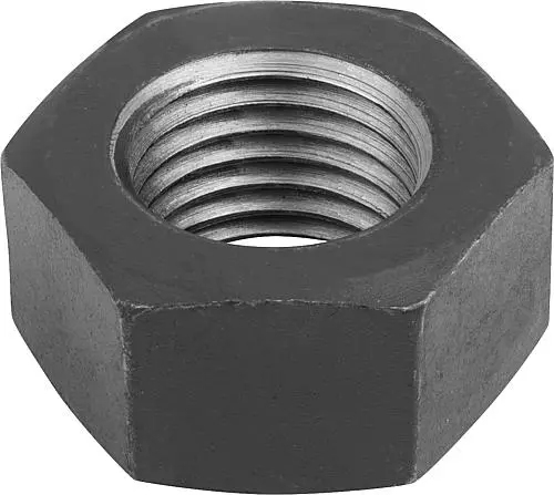 SECHSKANTMUTTER DIN934 M06, SW=10, STAHL 12 BLANK (SCHWARZ)