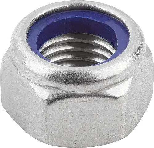 SECHSKANTMUTTER MIT KLEMMSTÜCK, NIEDRIGE FORM ÄHNLICH DIN985, M20, SW=30, EDELSTAHL A2 70 BLANK,