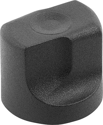 GRIFFMUTTER GR.3 D=M05 D1=25 H=22,9, FORM:K THERMOPLAST, SCHWARZGRAU RAL7021, KOMP:STAHL, BLAU PASSIVIERT