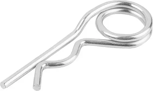 Produktfoto 1 von FEDERSTECKER ÄHNLICH DIN11024, FORM:D MIT DOPPELTER WINDUNG, D1=7, D3=8, D4=45-56, STAHL VERZINKT