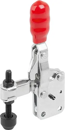 Produktfoto 1 von SCHNELLSPANNER, FUß SENKRECHT, MINI, F2=1000, VERSTELLB. ANDRUCKSPINDEL M05X40, STAHL VERZINKT, KOMP:KUNSTSTOFF