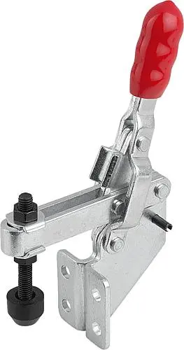 Produktfoto 1 von SCHNELLSPANNER VERTIKAL STANDARD, FUß ABGEWINKELT F2=1000, VERSTELLB. ANDRUCKSPINDEL M05X35, STAHL VERZINKT,