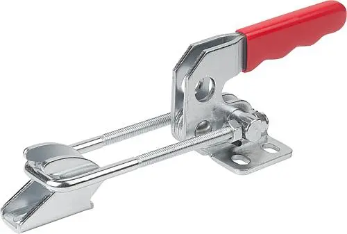 Produktfoto 1 von BÜGELSPANNER HORIZONTAL, STANDARD MIT GEGENHALTER, F1=4000, STAHL VERZINKT, KOMP:KUNSTSTOFF ROT ÖLBESTÄNDIG