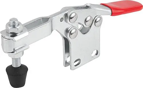 Produktfoto 1 von SCHNELLSPANNER STANDARD L=173, FORM:A STAHL, FUß SENKRECHT, KOMP:KUNSTSTOFF, ROT, F2=3200