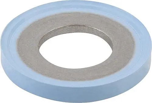 Produktfoto 1 von DICHT-UND UNTERLEGSCHEIBE HYGIENIC USIT®, D=6,1, EDELSTAHL 1.4404, KOMP:FLUOROPRENE XP45 BLAU EHEDG
