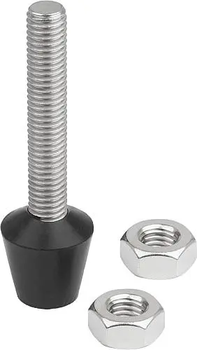 Produktfoto 1 von ANDRUCKSPINDEL MIT DRUCKSTÜCK, M08, L=64, EDELSTAHL, KOMP:NEOPREN
