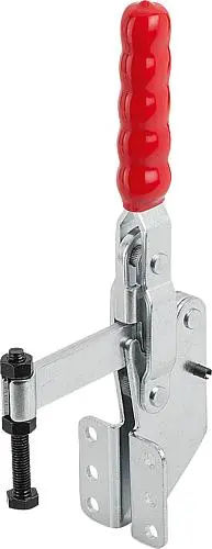 Produktfoto 1 von SCHNELLSPANNER VERTIKAL STANDARD, FUß ABGEWINKELT F1=3000, FESTE ANDRUCKSPINDEL M08X60, STAHL VERZINKT
