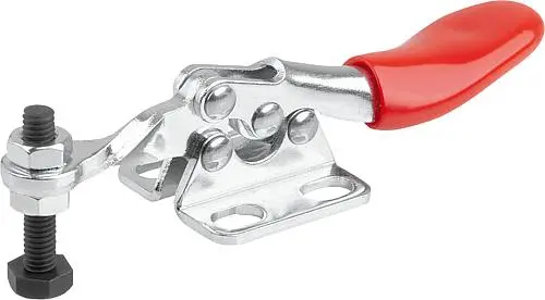 Produktfoto 1 von SCHNELLSPANNER HORIZONTAL MINI, FUß WAAGRECHT F1=500, FESTE ANDRUCKSPINDEL M04X20, STAHL VERZINKT, KOMP:KUNSTSTOFF