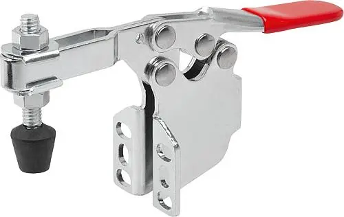 Produktfoto 1 von SCHNELLSPANNER HORIZONTAL STANDARD, FUß ABGEWINKELT F2=2800, VERSTELLB. ANDRUCKSPINDEL M08X63, STAHL VERZINKT,