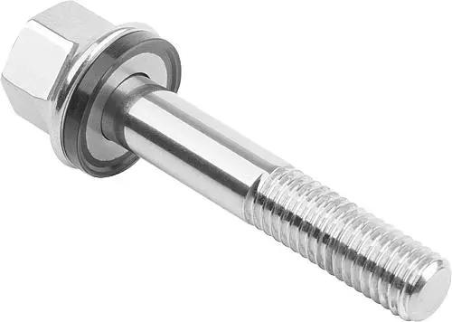 SCHRAUBE M. DICHT + UNTERLAGSCHEIBE M05X40, FORM:B MIT SCHAFT, EDELSTAHL 1.4404 POLIERT, HYGIENIC USIT®, KOMP:70