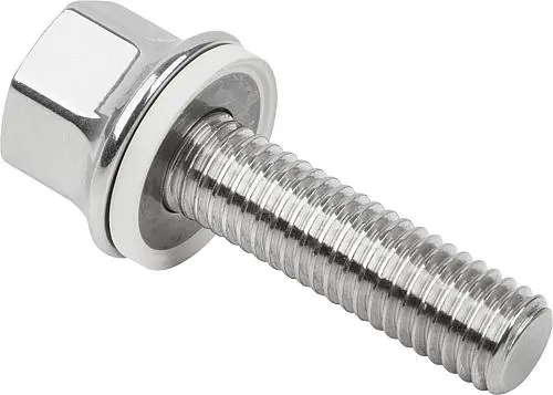 SCHRAUBE M. DICHT + UNTERLAGSCHEIBE M16X30, FORM:A OHNE SCHAFT, EDELSTAHL 1.4404 POLIERT, HYGIENIC USIT®, KOMP:70