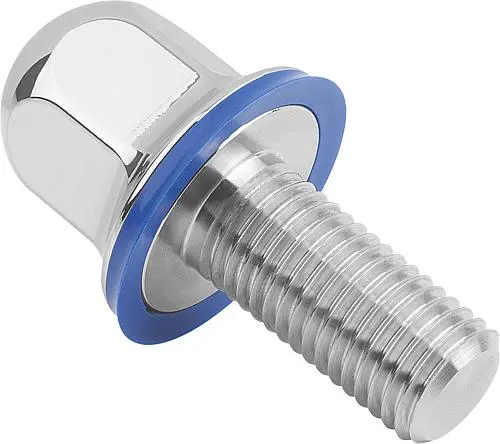 Produktfoto 1 von SECHSKANTSCHRAUBE HYGIENIC DESIGN, MIT DICHTUNG, FORM:A OHNE SCHAFT M16X35, SW=24, EDELSTAHL 1.4404 POLIERT