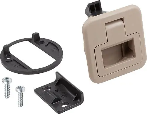 Produktfoto 1 von SCHNAPPVERSCHLUSS MIT GRIFF, KLAPPBAR, FORM:A ABSCHLIEßBAR, S=17-22, PC/ABS BEIGE, KOMP:PC/ABS BEIGE