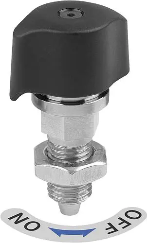 Produktfoto 1 von ARRETIERBOLZEN M. KONISCHEM ARRETIERSTIFT, MIT RASTNUT MIT KONTERMUTTER D1=M12X1,5, D=7, FORM:A