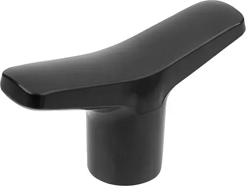 Produktfoto 1 von T-GRIFF D=M06, A=65,1, B=14,6, H=37, FORM:K DUROPLAST HOCHGLANZPOLIERT, SCHWARZ, KOMP:STAHL BLAU-PASSIVIERT
