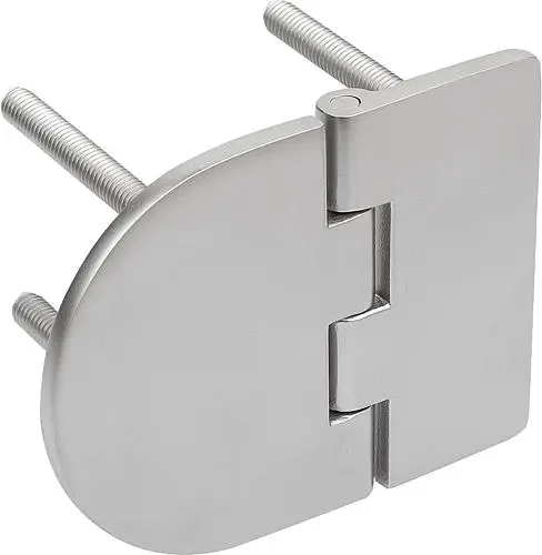 Produktfoto 1 von SCHARNIER, FORM:A OVAL 82X65, EDELSTAHL 1.4301 GESTRAHLT