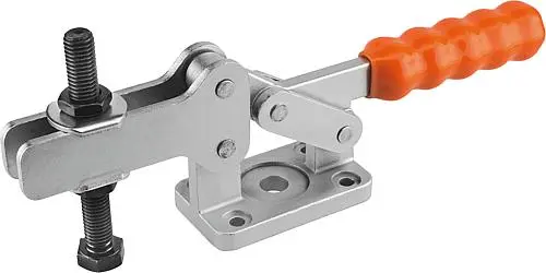 Produktfoto 1 von SCHNELLSPANNER SCHWERE AUSFÜHRUNG STAHL, FUß WAAGRECHT, KOMP:KUNSTSTOFF, ORANGE