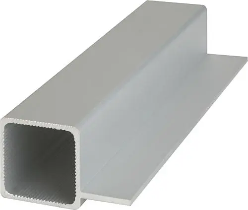 Produktfoto 1 von VIERKANTROHR MIT STEG, L=2000, A=25, S=2, ALUMINIUM SILBER ELOXIERT