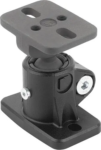 Produktfoto 1 von ROHRVERBINDER MIT FUß, FÜR RUNDROHRE, M=30, G=40, L=53, A=18 MIT KUGELGELENK, THERMOPLAST, KOMP:STAHL