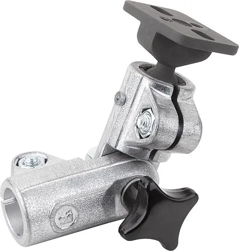Produktfoto 1 von ROHRVERBINDER GELENK, FÜR RUNDROHRE, FORM:A, MIT KUGELGELENK, ALUMINIUM, KOMP:STAHL, A=18,1