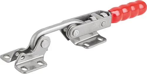 Produktfoto 1 von HAKENSPANNER, HORIZONTAL MIT GEGENHALTER, F2=7000, EDELSTAHL BLANK, KOMP:KUNSTSTOFF ROT ÖLBESTÄNDIG