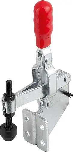 SCHNELLSPANNER VERTIKAL STANDARD, FUß ABGEWINKELT F1=800, FESTE ANDRUCKSPINDEL M05X35, STAHL VERZINKT
