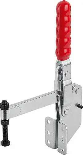 Produktfoto 1 von SCHNELLSPANNER VERTIKAL STANDARD, FUß ABGEWINKELT F2=3600, VOLLER HALTEARM M08X60, STAHL VERZINKT, KOMP:KUNSTSTOFF