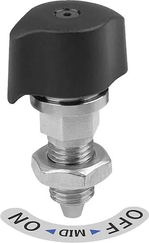 Produktfoto 1 von ARRETIERBOLZEN M. KONISCHEM ARRETIERSTIFT, MIT RASTNUT MIT KONTERMUTTER D1=M12X1,5, D=7, FORM:B
