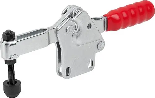 Produktfoto 1 von SCHNELLSPANNER STANDARD L=173, FORM:B STAHL, FUß SENKRECHT, KOMP:KUNSTSTOFF, ROT, F2=2500
