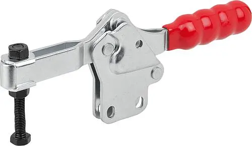Produktfoto 1 von SCHNELLSPANNER STANDARD L=225, FORM:B STAHL, FUß SENKRECHT, KOMP:KUNSTSTOFF, ROT, F2=3400
