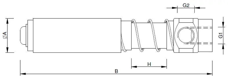 Niveauausgleicher mit glattem Körper - rotierend M5 59 mm
