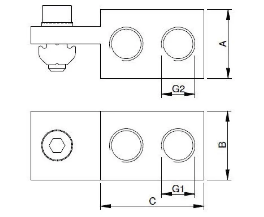 Produktfoto 1 von Luft/Vakuum-Verteiler - Eingang 2 x G1/8 Ausgang 4 x G1/8