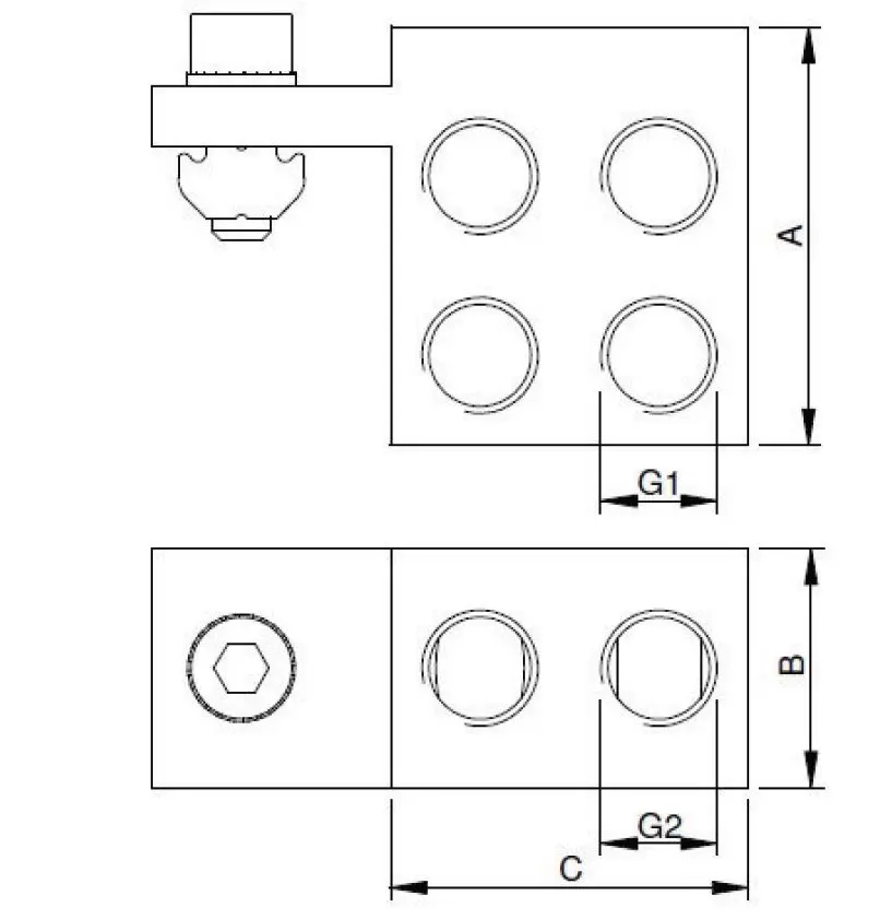 Produktfoto 1 von Luft/Vakuum-Verteiler - Eingang 2 x G1/8 Ausgang 8 x G1/8