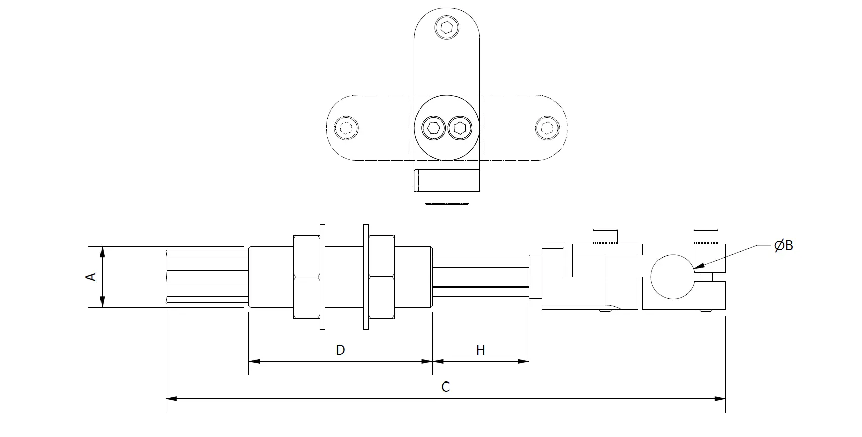Produktfoto 1 von Verlängerung für Greifer - verstellbarer Kopf - nicht drehbar 125 mm