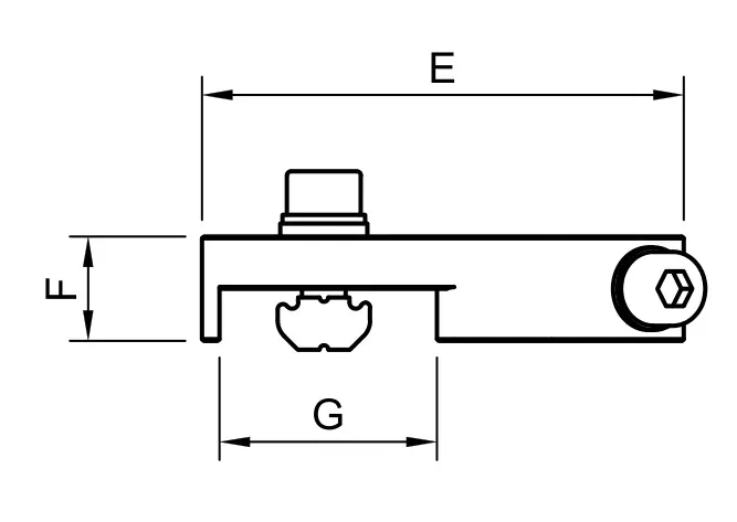 Kurze Winkelklemme - Serie ACS 42 mm Ø10