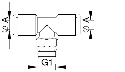 Produktfoto 1 von T-Anschluss mit Gewinde Ø4 G1/8"