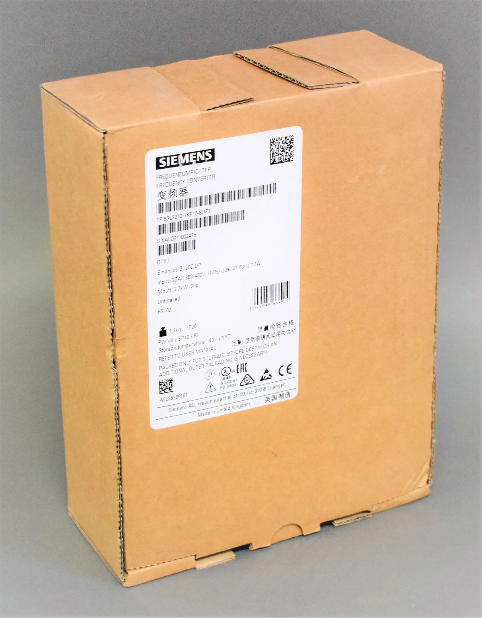 Produktfoto 1 von 6SL3210-1KE15-8UP2