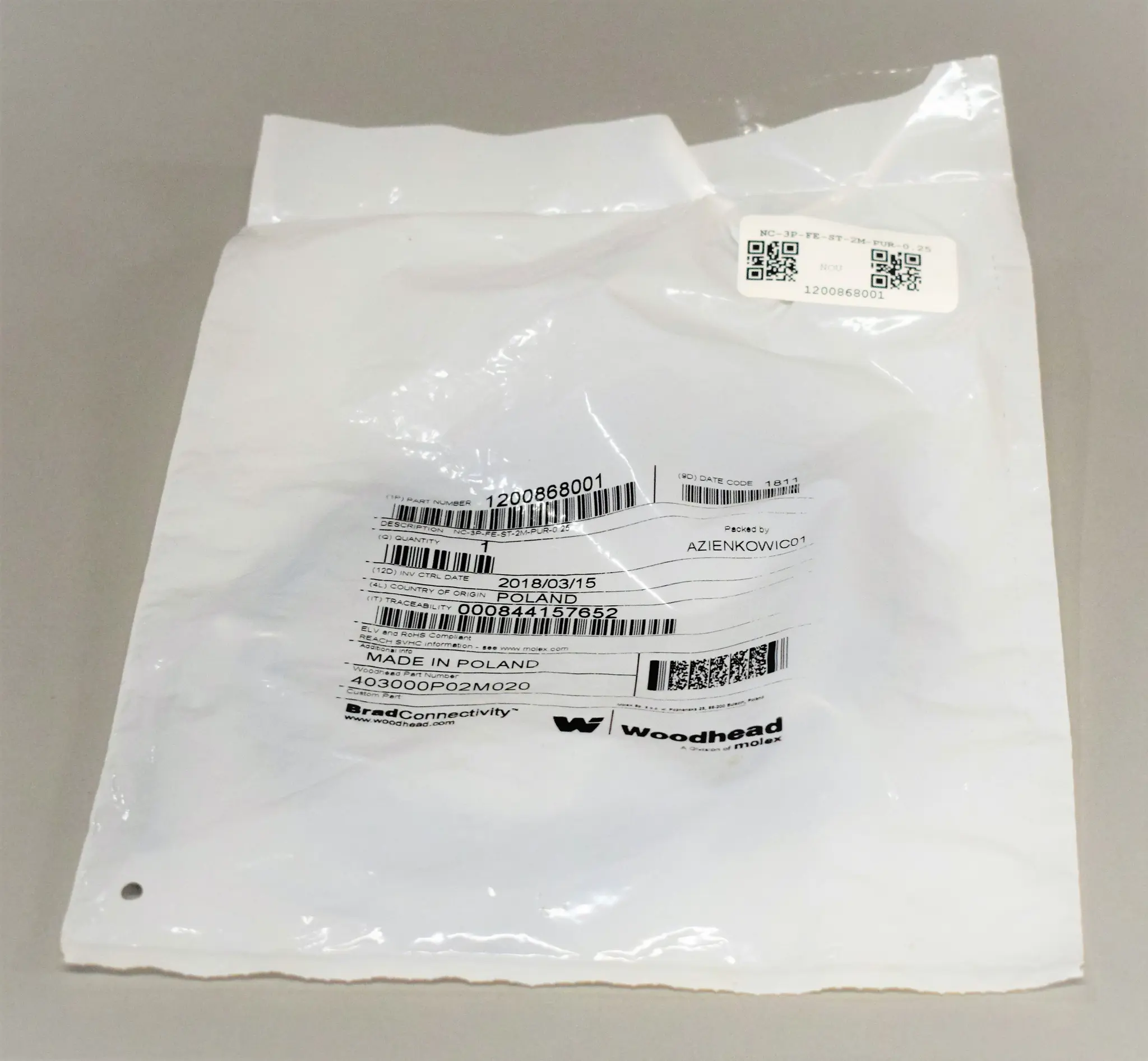 Produktfoto 1 von NC-3P-FE-ST-2M-PUR-025