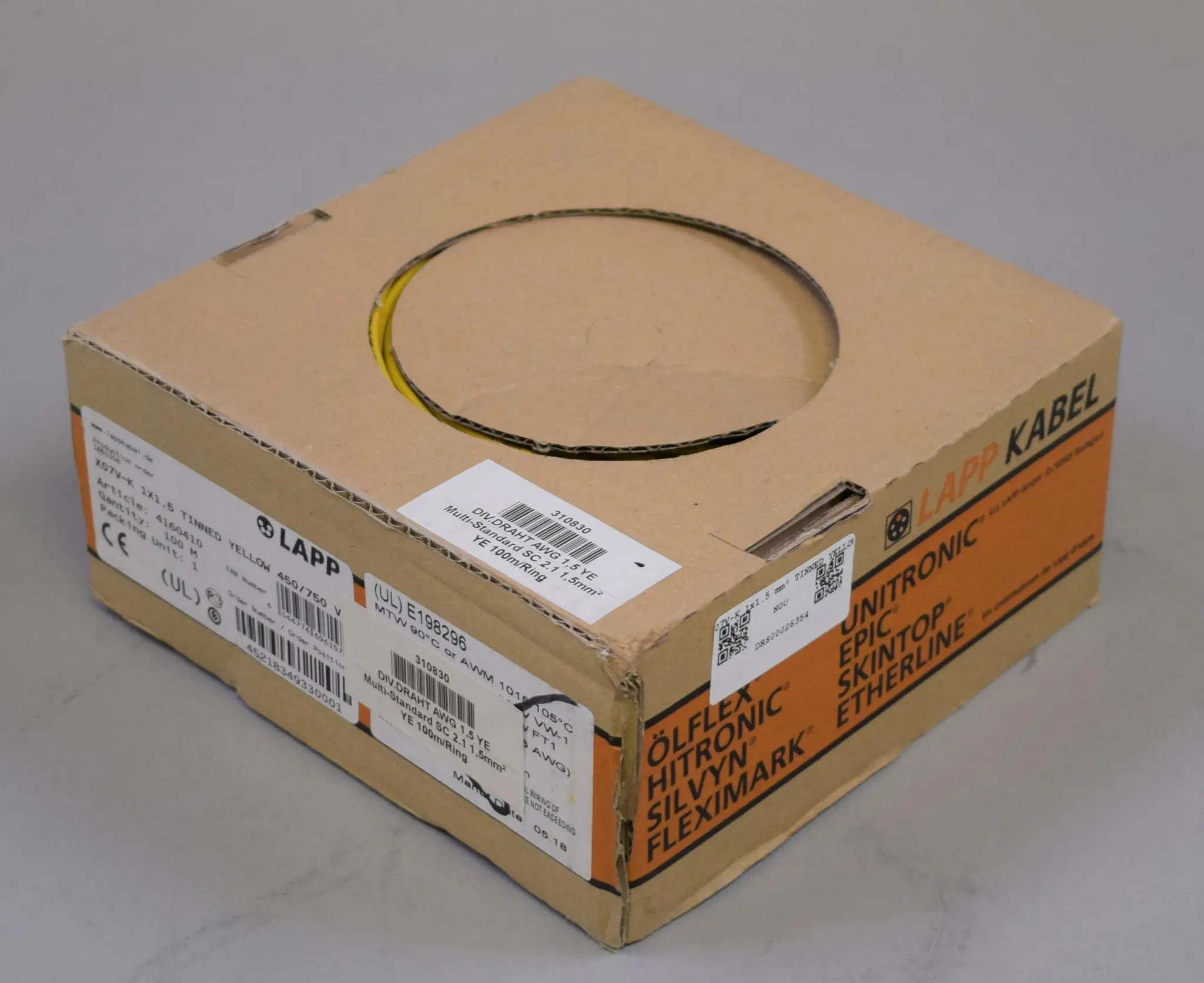 Produktfoto 1 von X07V-K 1x15 mm2 TINNED YELLOW