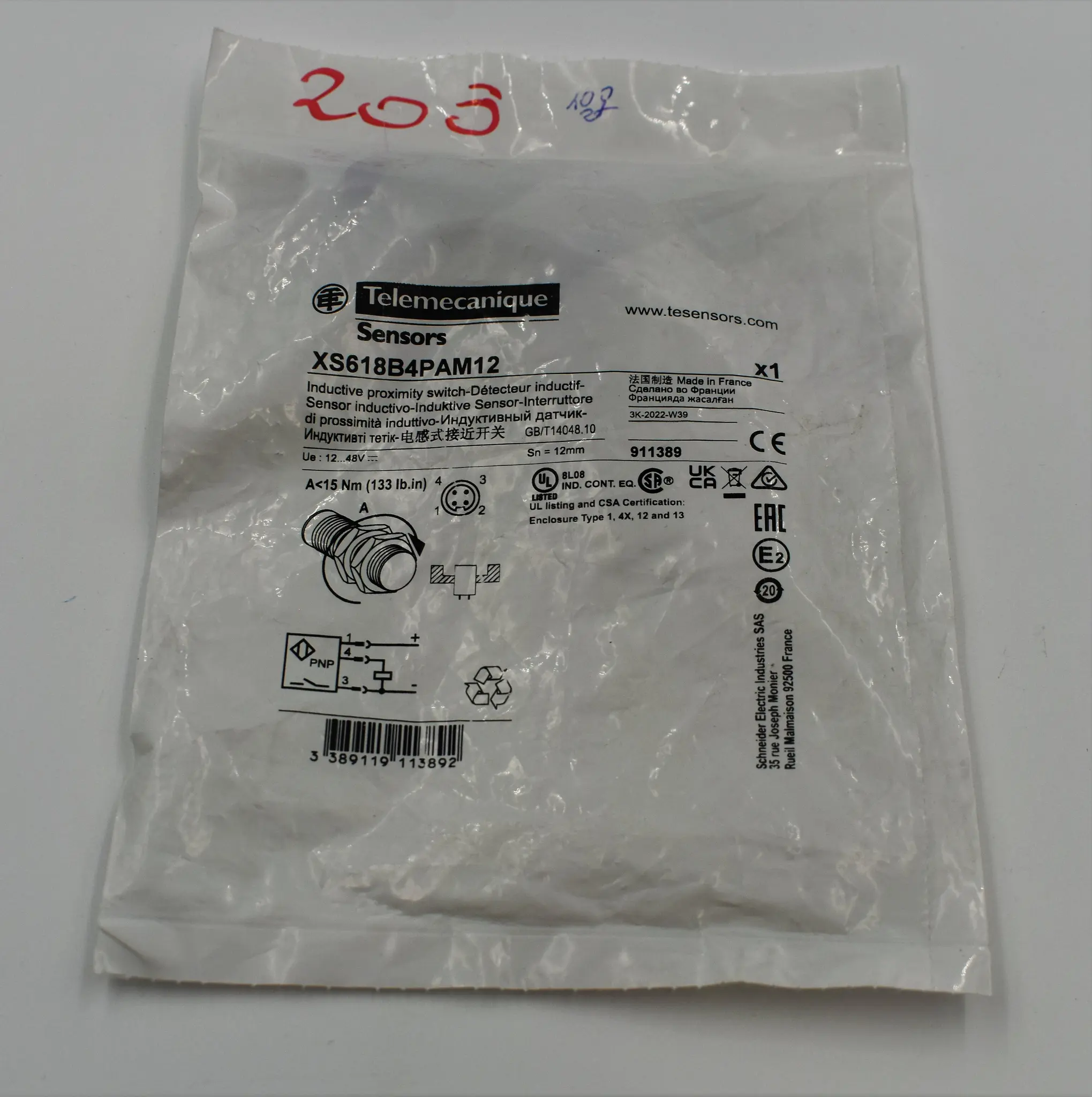 Produktfoto 1 von XS618B4PAM12