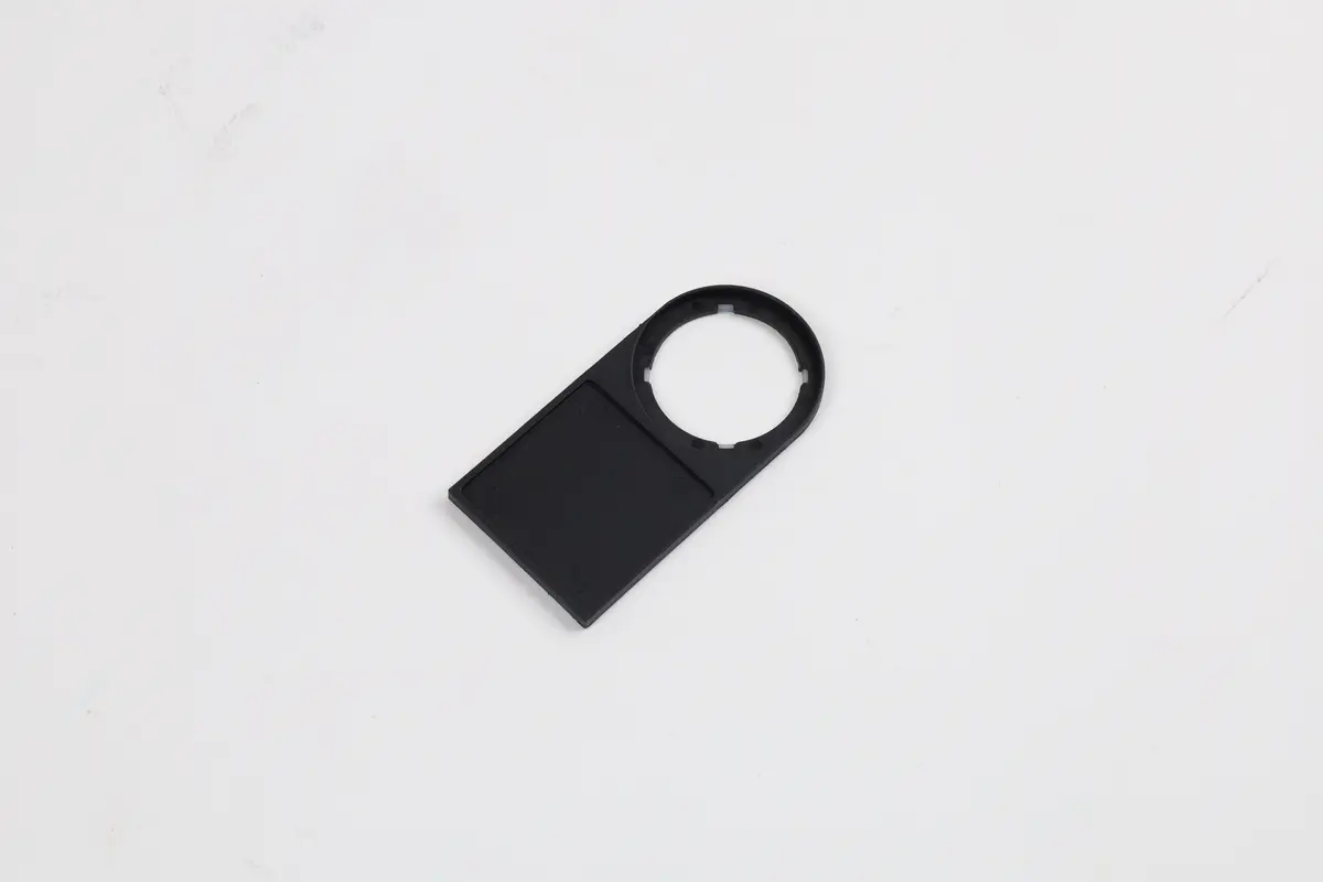 Schildträger, flach, unten abgerundet, schwarz, für Bezeichnungsschild 27x 27mm